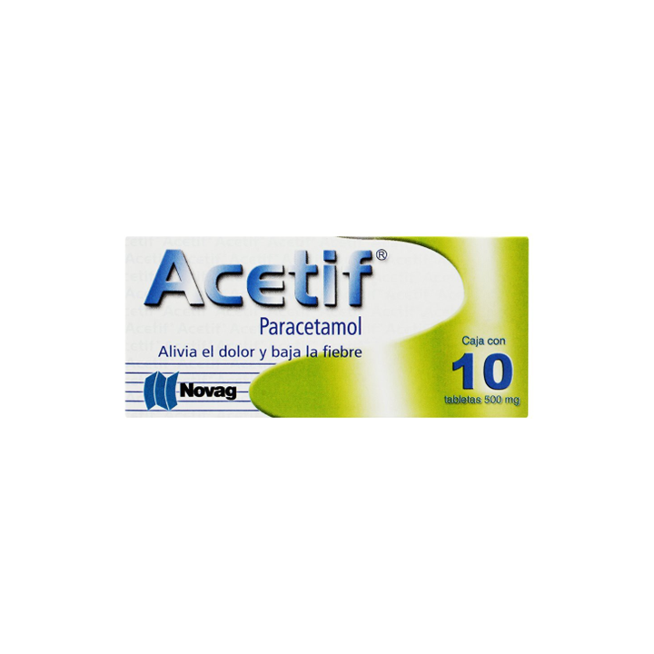 Acetif 500 mg con 10 tabletas (Paracetamol)