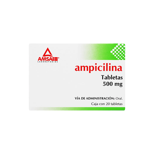 Ampicilina 500 mg con 20 tabletas (AMSA)