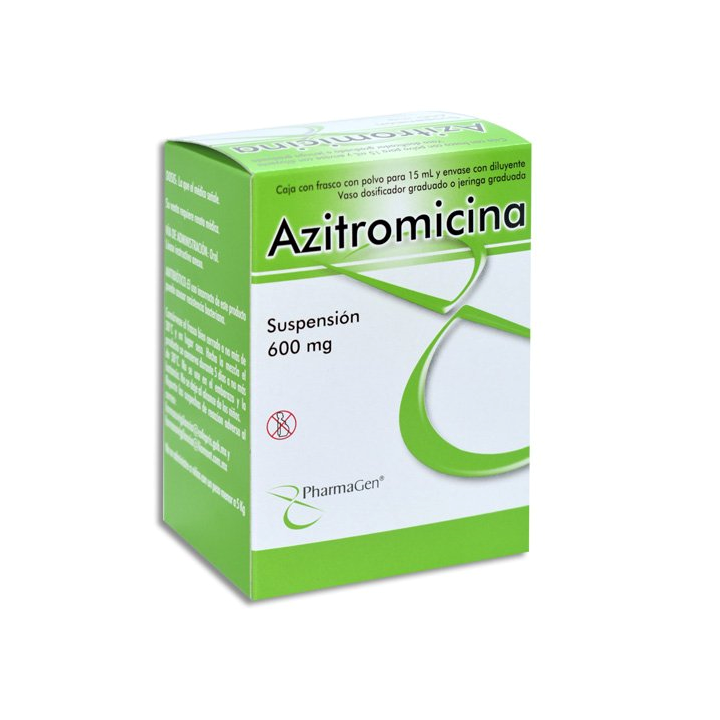 Azitromicina 600 mg/15 mL (200 mg/5 mL) suspensión oral frasco con 15 mL (Pharmagen)