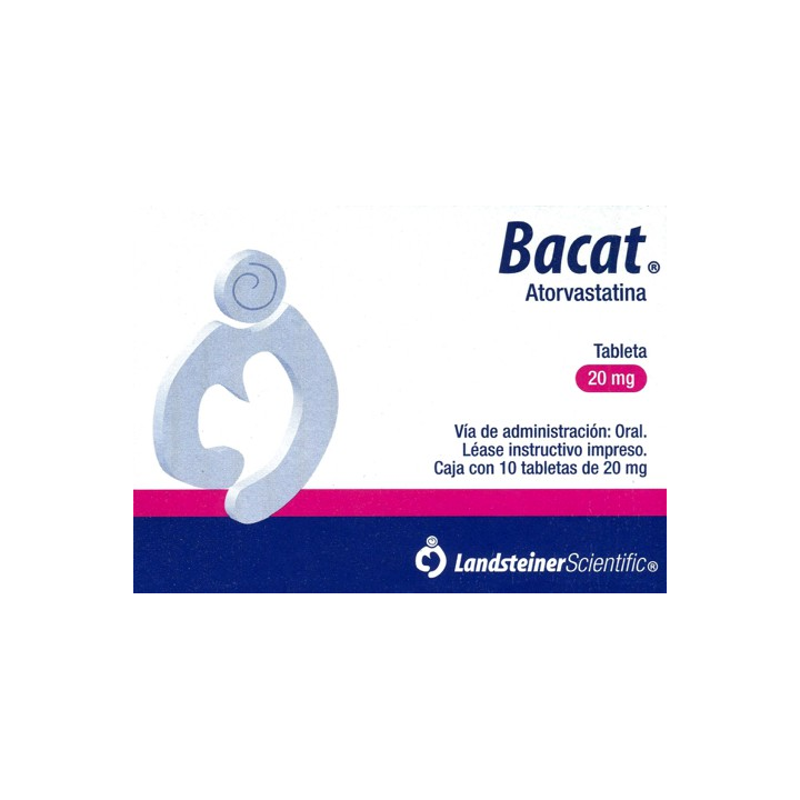 Bacat 20 mg con 10 tabletas (Atorvastatina)