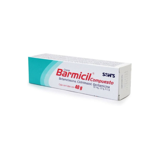 Barmicil Compuesto 50 mg/1 g/100 mg/100 g crema tubo con 40 g (Betametasona/Clotrimazol/Gentamicina)