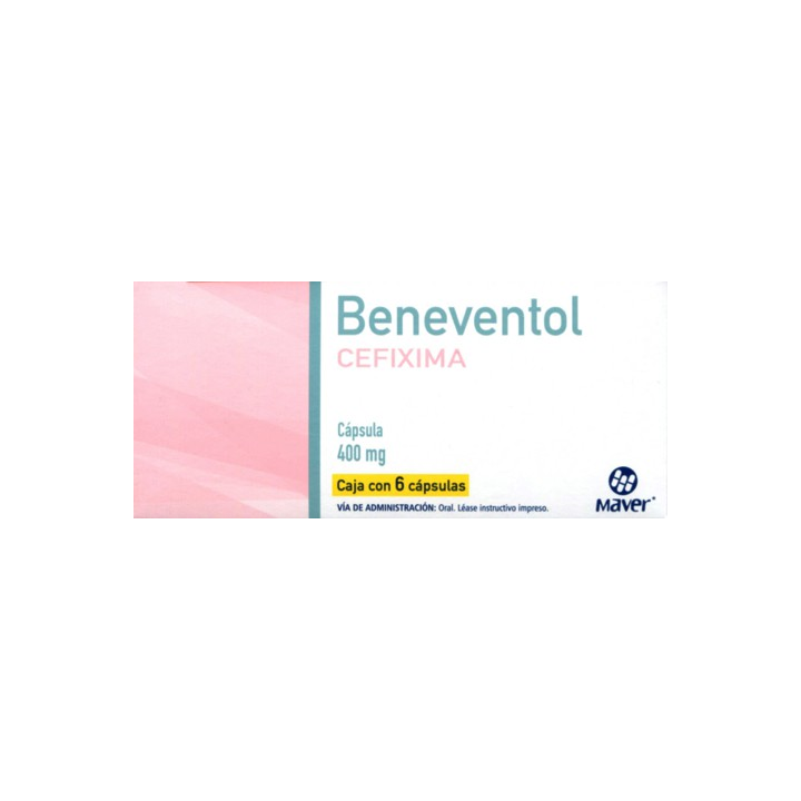 Beneventol 400 mg con 6 cápsulas (Cefixima)