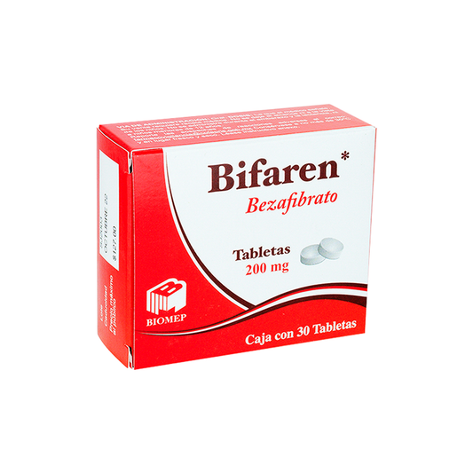 Bifaren 200 mg con 30 tabletas (Bezafibrato)