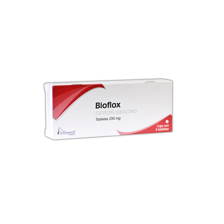 Bioflox 250 mg con 8 tabletas (Ciprofloxacino)