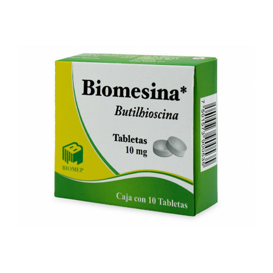 Biomesina 10 mg con 10 tabletas (Butilhioscina)