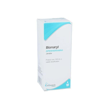 Bionaryl 250 mg/100 mL jarabe con 120 mL (Difenhidramina)