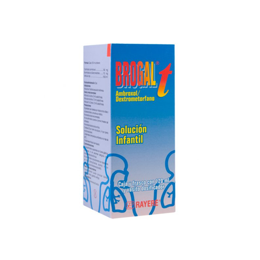 Brogal t infantil 115 mg/130 mg/100 mL solución oral frasco con 120 mL (Ambroxol/Dextrometorfano)