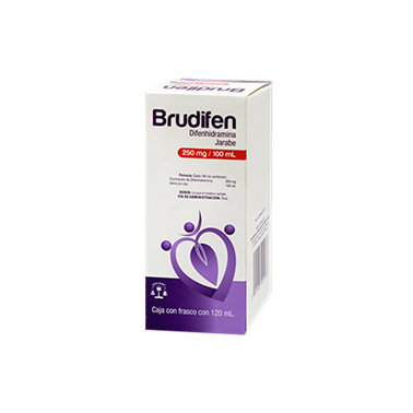 Brudifen 250 mg/100 mL jarabe frasco c/120 mL (Difenhidramina)