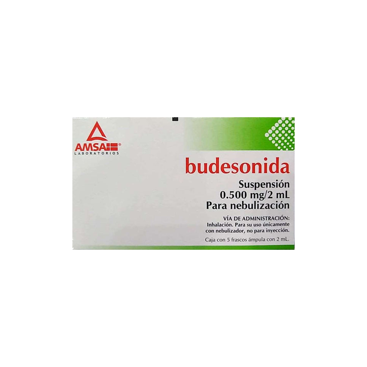 Budesonida 0.500 mg/2 mL suspensión para nebulización caja con 5 ampolletas con 2 mL (AMSA)