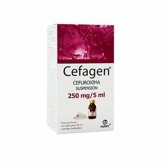 Cefagen 250 mg/5 mL suspensión oral frasco con 50 mL (Cefuroxima)