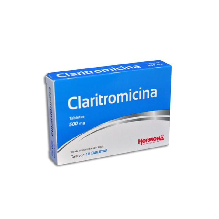 Claritromicina 500 mg con 10 tabletas (Hormona)