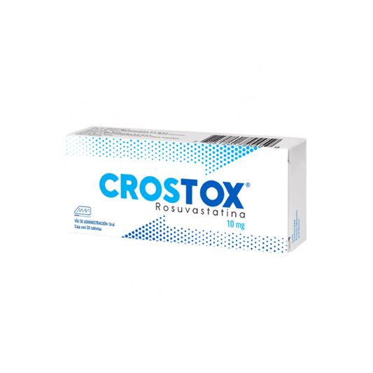 Crostox 10 mg con 30 tabletas (Rosuvastatina)