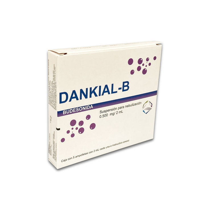 Dankial-B 0.500 mg/2 mL solución para nebulización con 5 ampolletas con 2 mL (Budesonida)