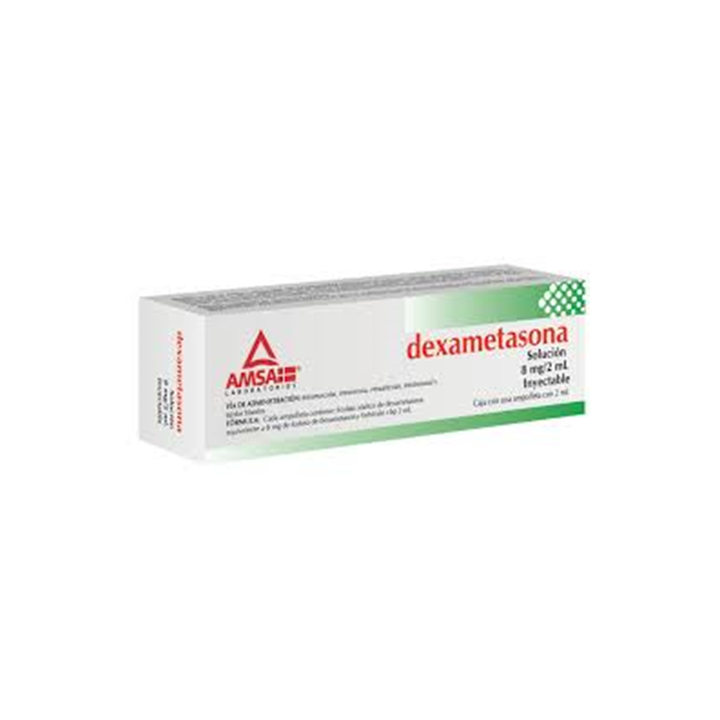 Dexametasona 8 mg/2 mL solución inyectable 1 ampolleta con 2 mL (AMSA)