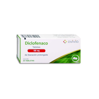 Diclofenaco 100 mg con 20 tabletas (Avivia)