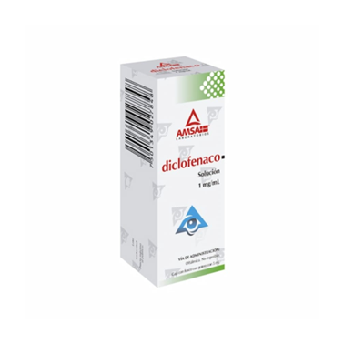 Diclofenaco 1 mg/mL solución oftálmica frasco gotero con 5 mL (AMSA)