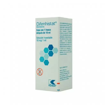 Difenhistat 10 mg/mL solución inyectable frasco ámpula con 10 mL (Difenhidramina)