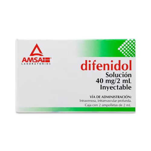 Difenidol 40 mg/2 mL solución inyectable caja con 2 ampolletas con 2 mL (AMSA)