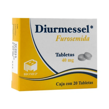Diurmessel 40 mg con 20 tabletas (Furosemida)