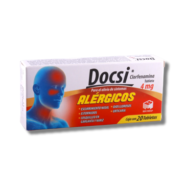 Docsi 4 mg con 20 tabletas (Clorfenamina)