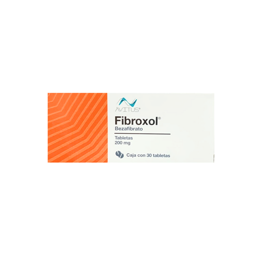 Fibroxol 200 mg con 30 tabletas (Bezafibrato)