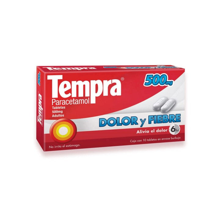 Tempra 500 mg con 10 tabletas (Paracetamol)