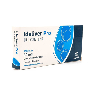 Ideliver Pro 60 mg con 14 tabletas de liberación retardada (Duloxetina)