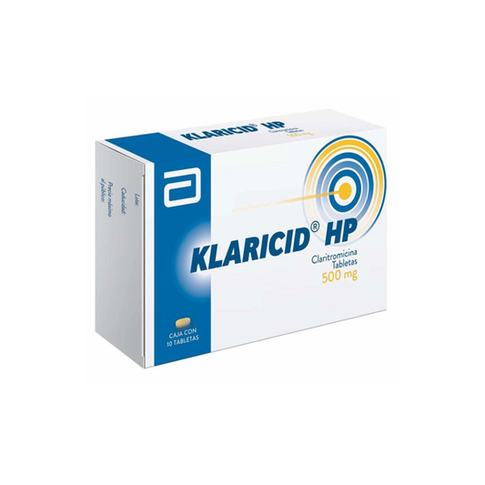 Klaricid H.P. 500 mg caja con 10 tabletas (Claritomicina)