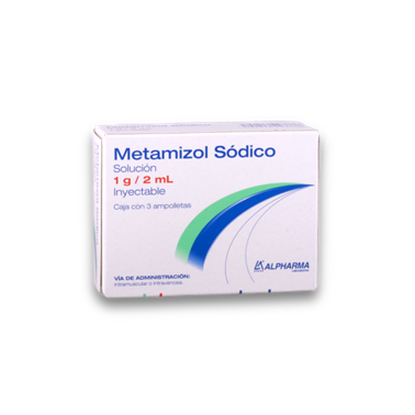 Metamizol 1 g/2 mL solución inyectable caja con 3 ampolletas c/2 mL (Alpharma)