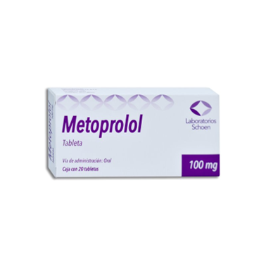 Metoprolol 100 mg con 20 tabletas (Schoen)