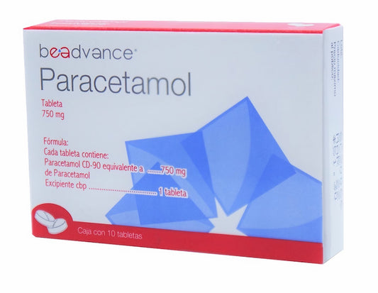 Paracetamol 750 mg con 10 tabletas (Beadvance)